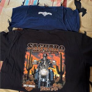Harley-Davidson Black and Navy T-Shirts with Bold Graphics